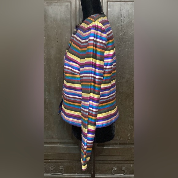 Maggie London silk stripe jacket - size Medium - Picture 2 of 9